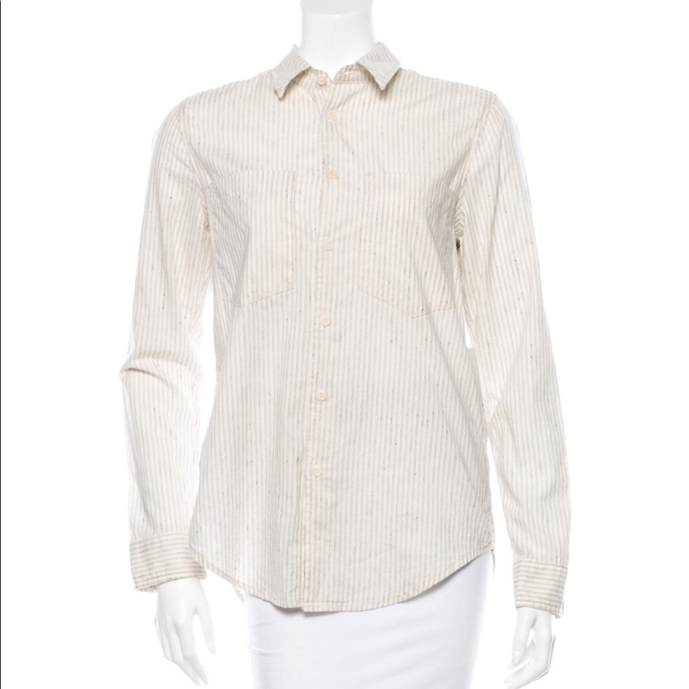 ⬇️⚡️Mother striped button up top